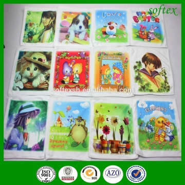 heat transfer printed cartoon microfiber hand towel supplier in china