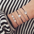 Summer Wave Beach Pulsera Mujeres Boho Hecho A Mano Impermeable Cera Recubierto Ajustable Cuerda Trenzada Pulseras Set