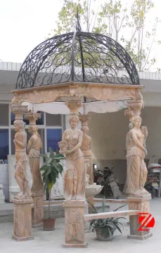 Luxury garden gazebo with lady statue