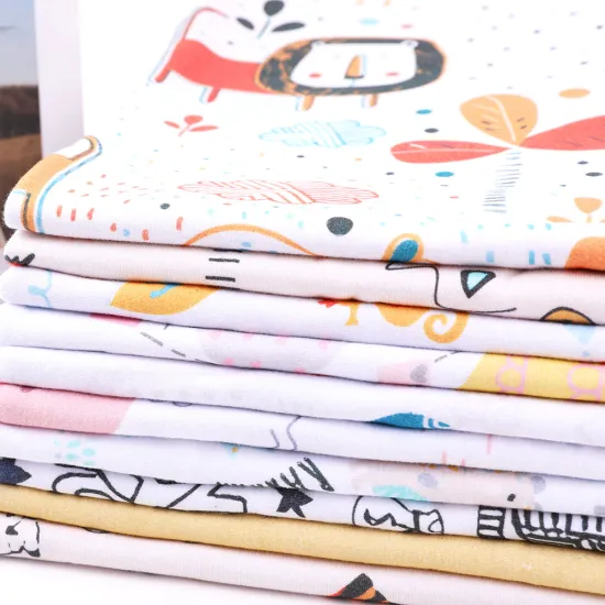 High Strength Polyester Stripe Rib Knit Cartoon Fabric