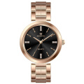 Beliebte runde Form einfache Damen Quarz Steel Watch