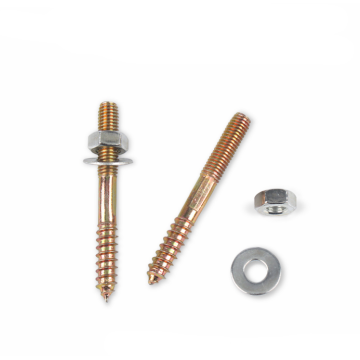 Double Head Thread Screw Brass Plated