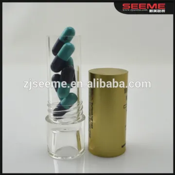 healthcare capsule container plastic capsule bottle health product botttle with aluminum sliver golden cap