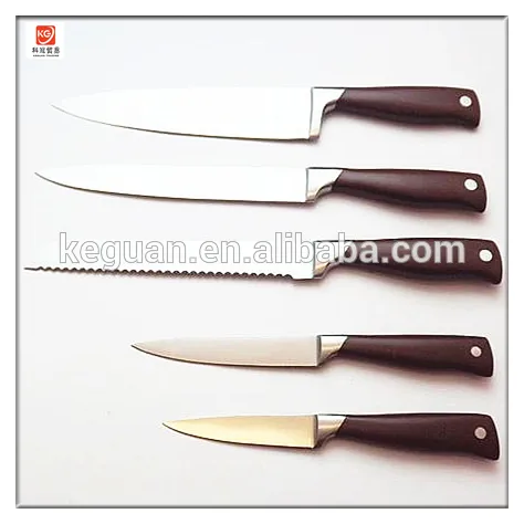 DK-031 5pcs high quality hollow handle stainless steel damascus kitchen knife