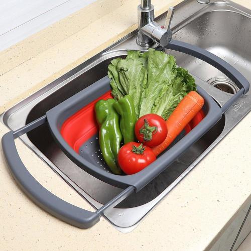 Colander ajustável Coador para vegetais Sink