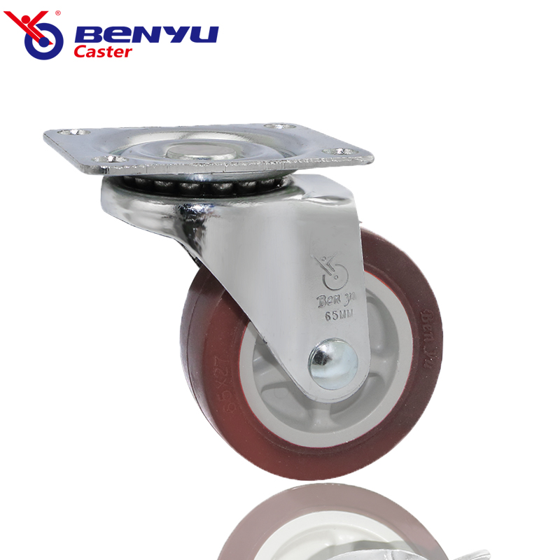 38-75mm Flat Plate Swivel TPU Furniture Industrial Casters