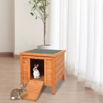 Wooden Rabbit Hutch: Small Animal Bungalow for Cats and Rabbits