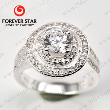 925 Sterling Silver Antique Nano Diamond Wedding Ring