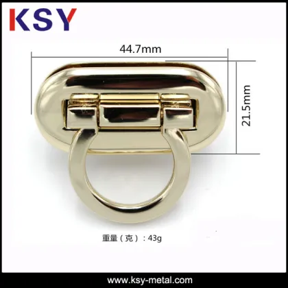 Fashion shiny metal lock for bags accessories