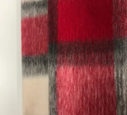 Wool acrylic polyester fleece wool tartan fabric