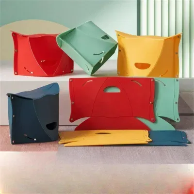 Multicolor Adjustable Plastic Outdoor Portable Stool Ultra-Thin Paper Low Stool Folding Chair