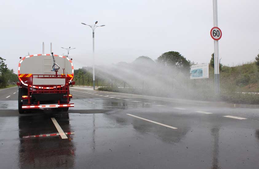 water tank truck in action 4