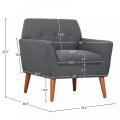 Modern Accent Fabric ArmChair Single Cloth Sofa