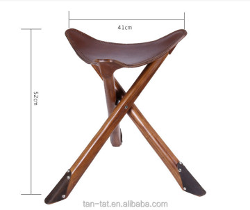 Outdoor Detachable Wood Leather Chair Stool