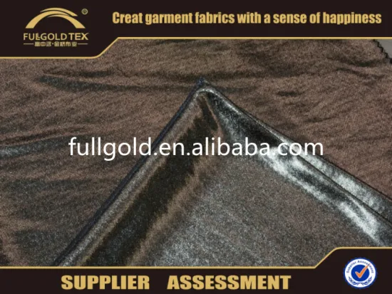 2016 Best Quality Polyester Kniting FDY Foil Knit Fabric For Lady's Garment