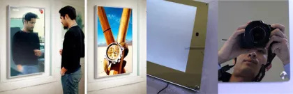 magic mirror advertising display sensor light box