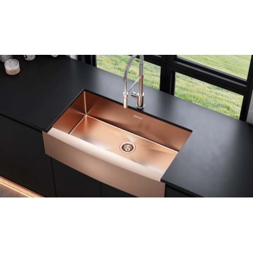 Apron front Kitchen Sink PVD Color Kitchen Basin