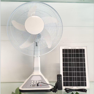 CE FCC Certifié Certifié Table solaire et ventilateur solaire rechargeable de 16 pouces avec panneau léger et batterie