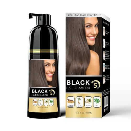 Shampoo de cor de tinta de cabelo rápida preto para homens