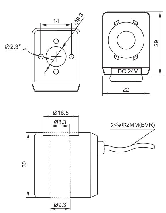 Overall dimension of DC24V/48V Flying Leads Pneumatic Solenoid Coils