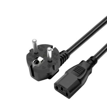 Kema Keur VDE 2 Pin AC Europe Power Cable 3 Pin EU Plug to IEC C13 Power Cord for Computer Monitor PC
