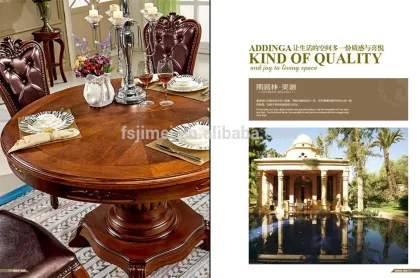 Dark brown Round Dining table and chair
