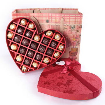 Heart Shaped Luxury Chocolate Custom Logo Packaging Boxes