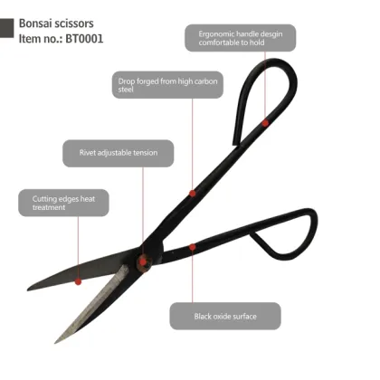 Professional Carbon Steel Bonsai Scissors for Garden Pruning and Tree Trimming