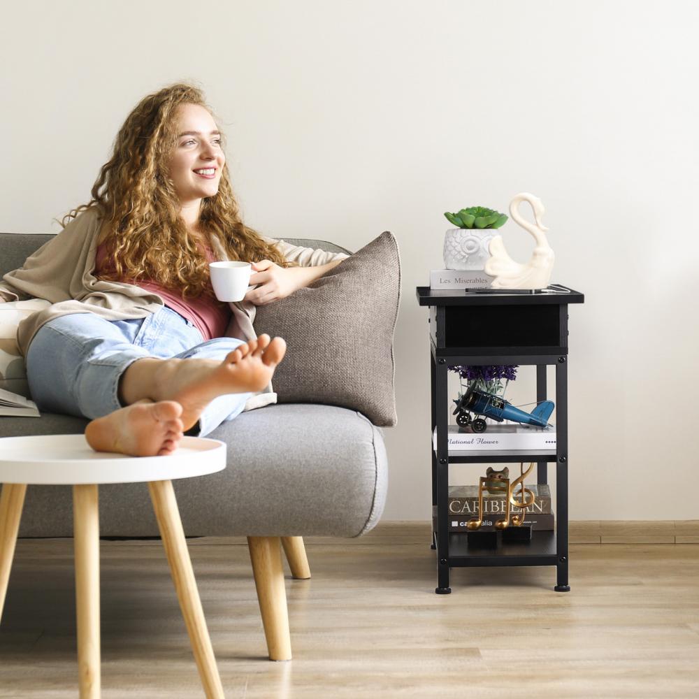 End Table With Dual Usb Charging Ports