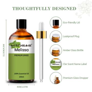 Aceite esencial de Melissa 100% puro de aceite orgánico Melissa Cor Cosmética de cuidado de la piel