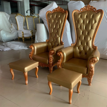 King and Queen High Back Gold Throne Chairs: The Ultimate Luxury for Royal Weddings, Events, and Banquets