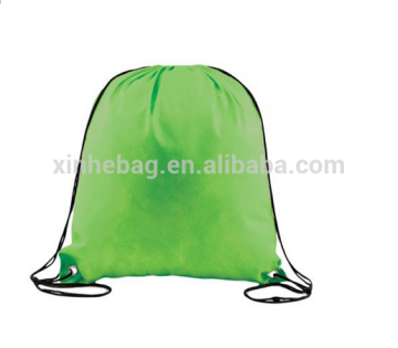 green polyester drawstring bag