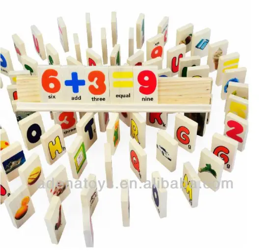 Wooden kids educational DIY Toys 100pieces Multi-functional Dominoes