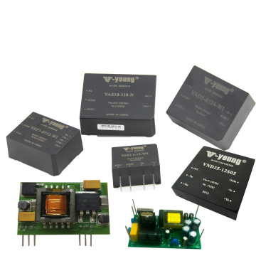 SIP Type 2.5W AC/DC Converter, 5/12/15/24V PCB Mount Power Supply, 3000V Isolation, High Efficiency