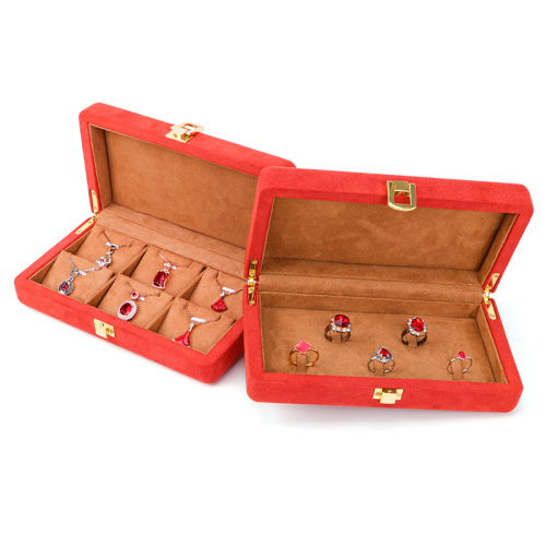 Luxury Custom Orange Microfiber Leather Jewelry Storage box