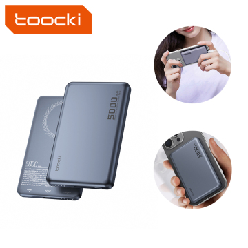 Toocki Ultra Slim Wireless Power Bank - Travel Essentials 5000mAh/10000mAh Magnetic Wireless Mini Power Bank
