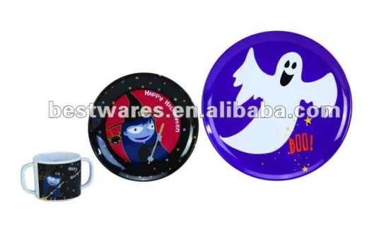 Round festival halloween melamine festival plate and cup