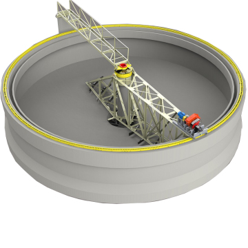High efficiency thickener with central transmission
