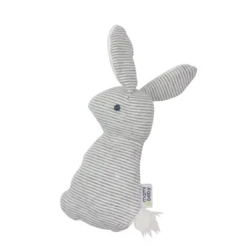 Organic Cotton Small Bunny Plush Toy: A Cute Rattle and Squeaky Baby Toy
