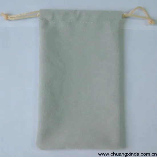 White Velvet Drawstring Bag Customized For Eyeglass / Jewelry