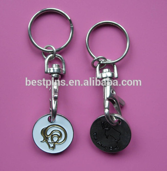 promotional gifts trolley coin keychain