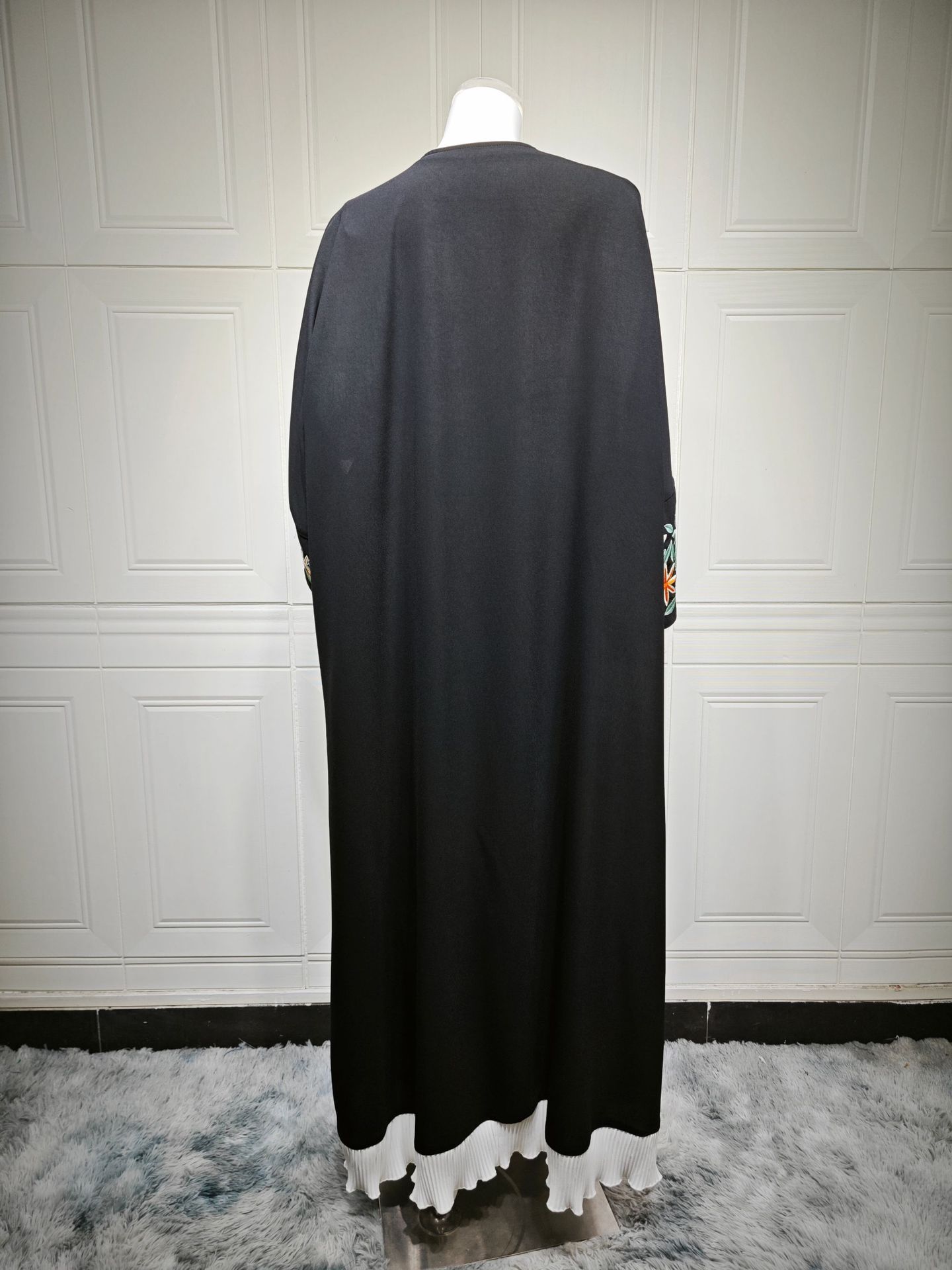 Floral Sleeve Embroidered Kimono Abaya