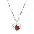 Red Goldstone Love Heart Birthstone Pendante Colliers de pierre précieuse pour les femmes