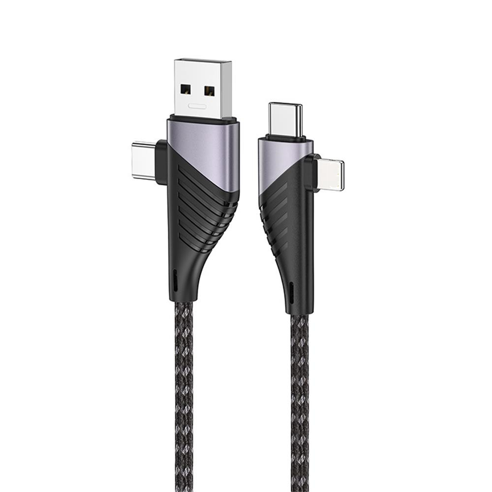 สายเคเบิลการชาร์จอย่างรวดเร็ว 4-in-1 5a 5a USB Type-C