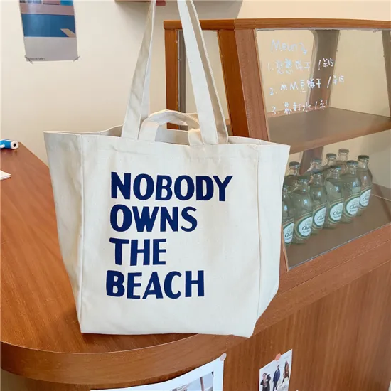 Custom Logo Printed Eco Beach Travel Tote Bag