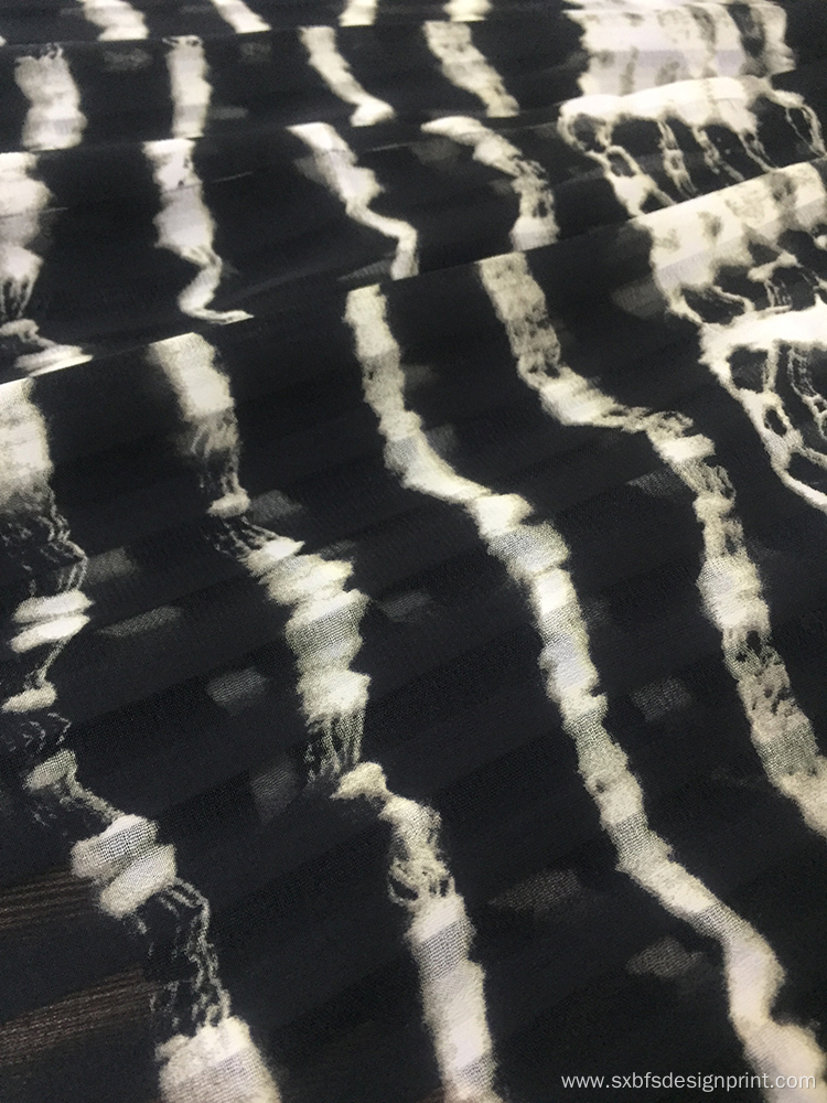 Polyester Stripe Printing Woven Fabric