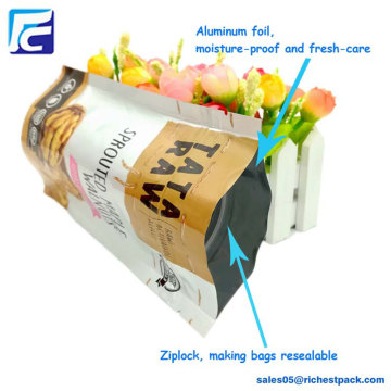 Aluminiumfolie rits plastic cashewnoten verpakking zak