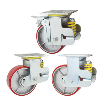 8 inch spring damping wheel with brake