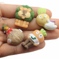 Kawaii Resin Vegetable Animals Flatback Cartoon Figurines for Baby Jewelry Making