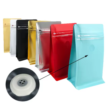 Coffee Bags with Valve and Zipper Closure